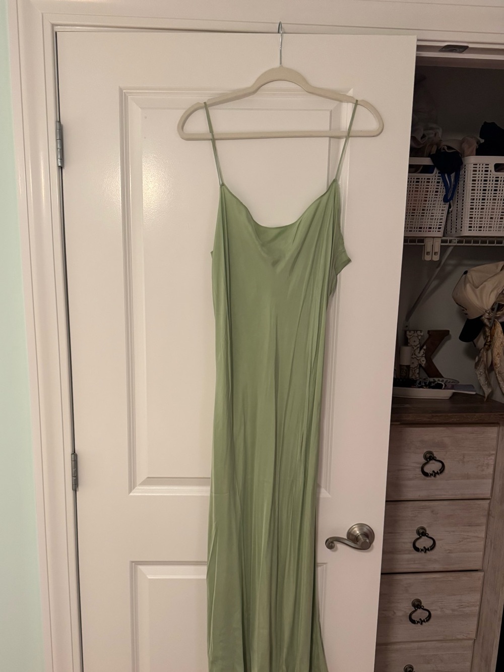 jcrew pistachio slip dress